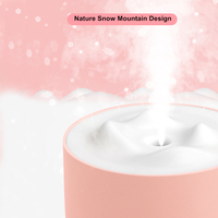Biały nawilżacz ze wzorem ośnieżonych gór 500ML ultradźwiękowy USB Aroma dyfuzor powietrza kojący światło aromaterapia Humidificador Home Difusor 3